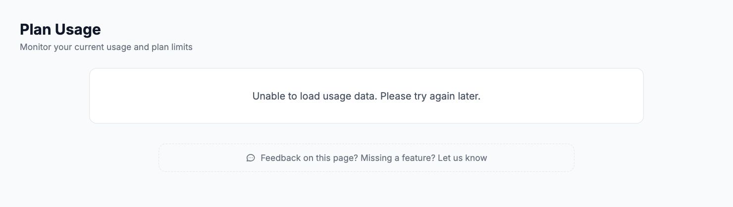The Plan Usage page in Shopimize.